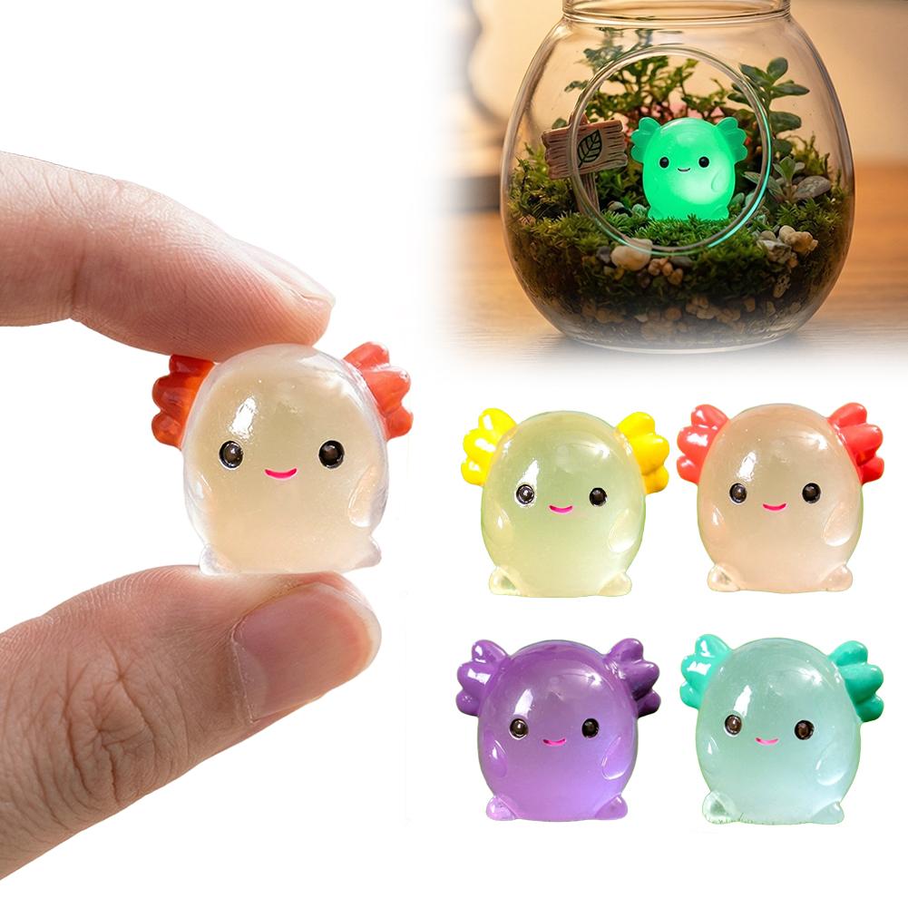 Aquarium Planting Ideas - Miniatur Axolotl Bercahaya Dalam Gelap, Figur