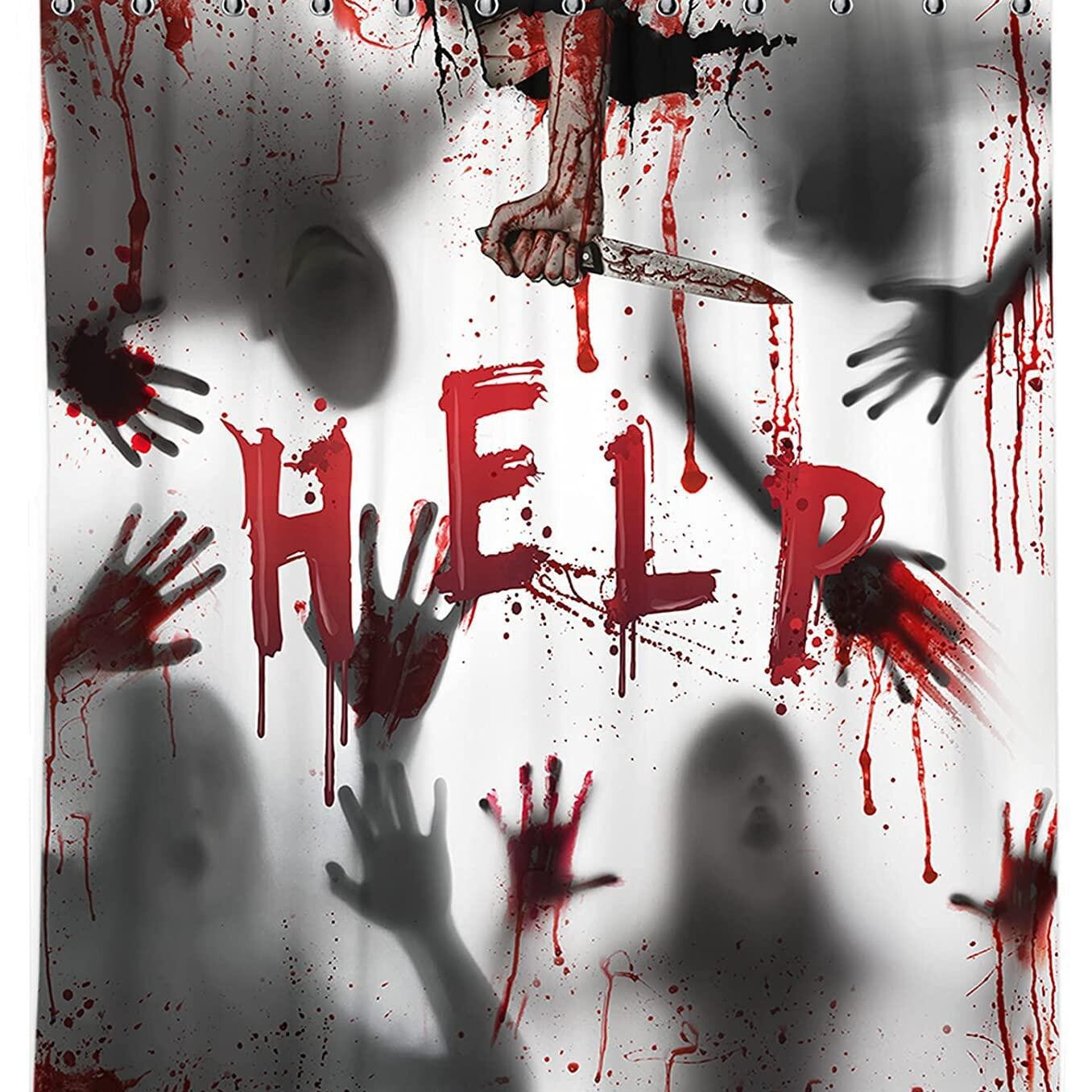 Aquarium Zombie - Tirai Mandi Halloween Motif Hantu Seram,