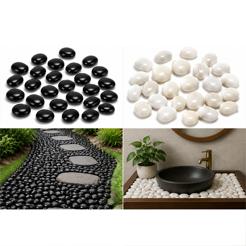 Aquarium Planting Ideas - Batu Sungai Poles Putih & Hitam