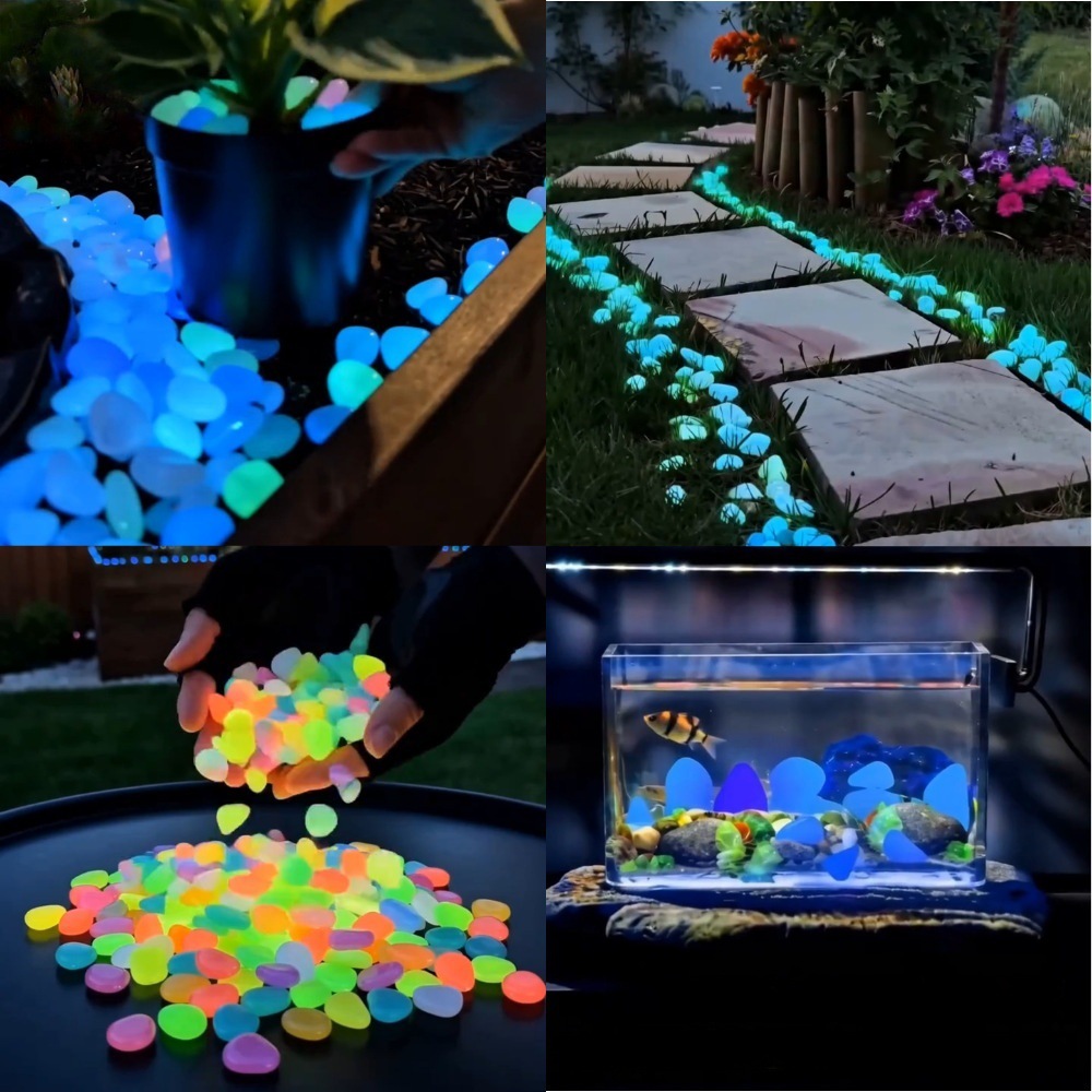 Aquarium Plant Light - Batu Taman Bercahaya Warna-warni yang Bersinar