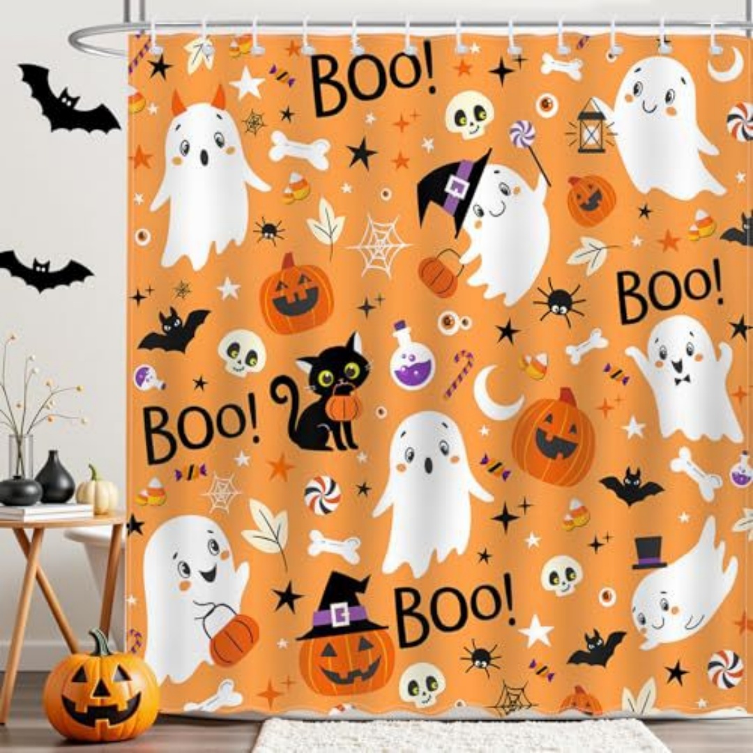 Aquarium Zombie - 1 buah tirai kamar mandi Halloween