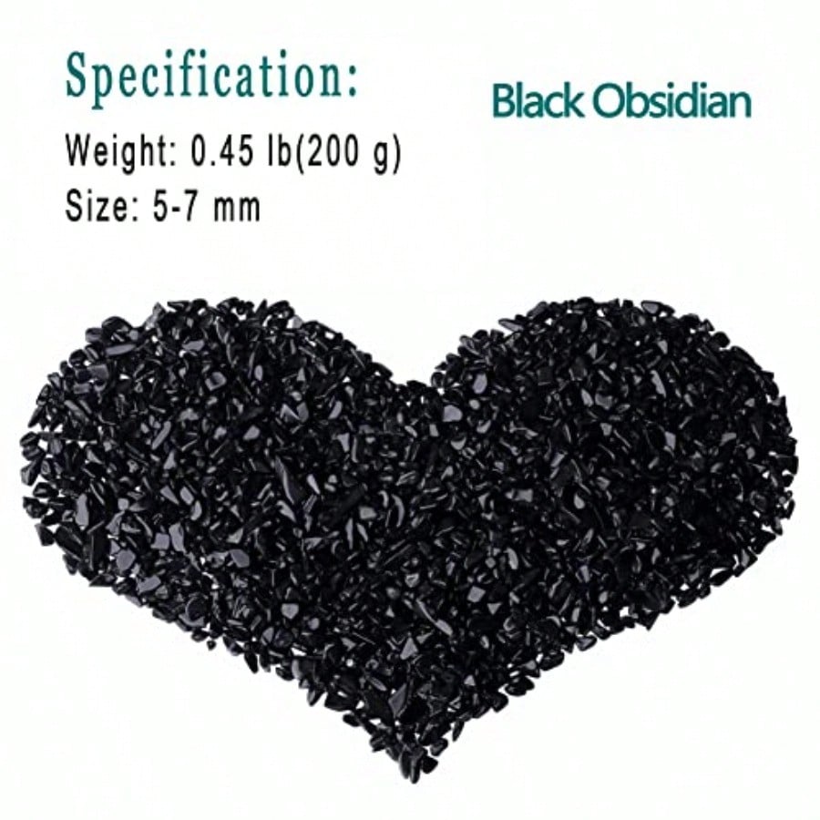 Aquarium Plant Gravel - Batu Kristal Kuarsa Obsidian Hitam Alami,