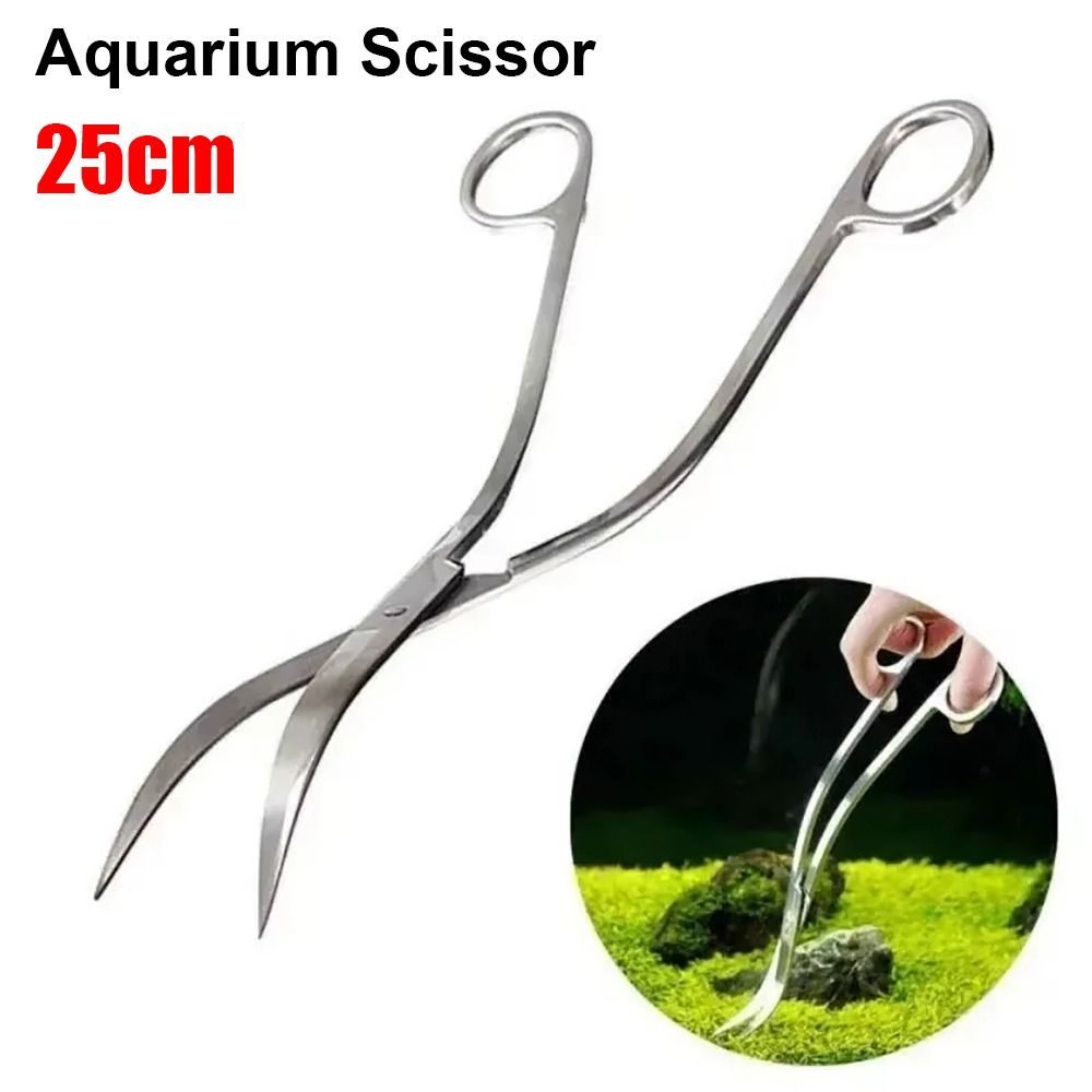 1 Buah Gunting Akuarium Baja T - Aquarium Plant Utensils ulasan dan harga