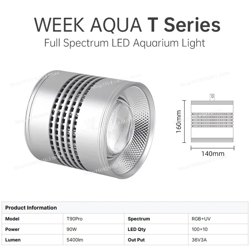 Lampu Akuarium T90 PRO 90W RGB - Planted Aquarium Uv Light ulasan dan harga