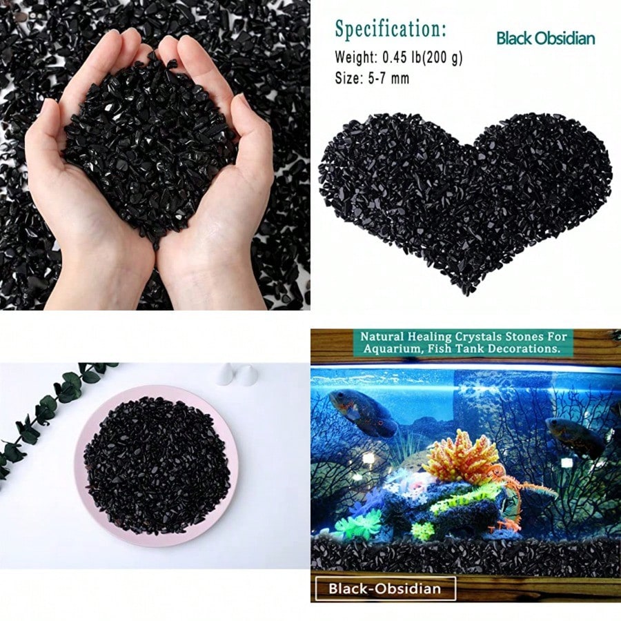 Batu Kristal Kuarsa Obsidian H - Aquarium Plant Gravel ulasan dan harga