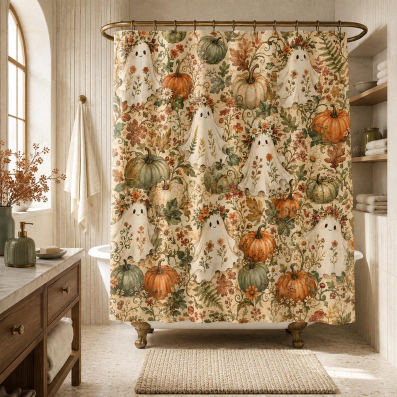 Tirai Kamar Mandi Halloween Vi - Aquarium Zombie ulasan dan harga